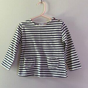 Zara Kids Stripy Breton Top, Size 3-4.